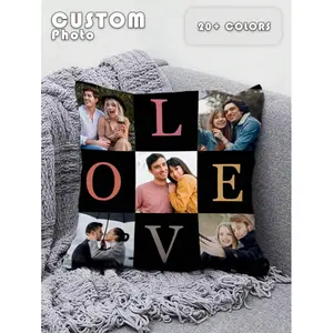 1pc Customized Personalized Photo Name Printed Pillow Case, Custom Face Pillow,Single Sided Print Pillow Cover For Mother's/Father's/Thanksgiving/Teachers' Day, Create Your Own Picture Pillow Case, Great Gift For Family, Friends And Yourself