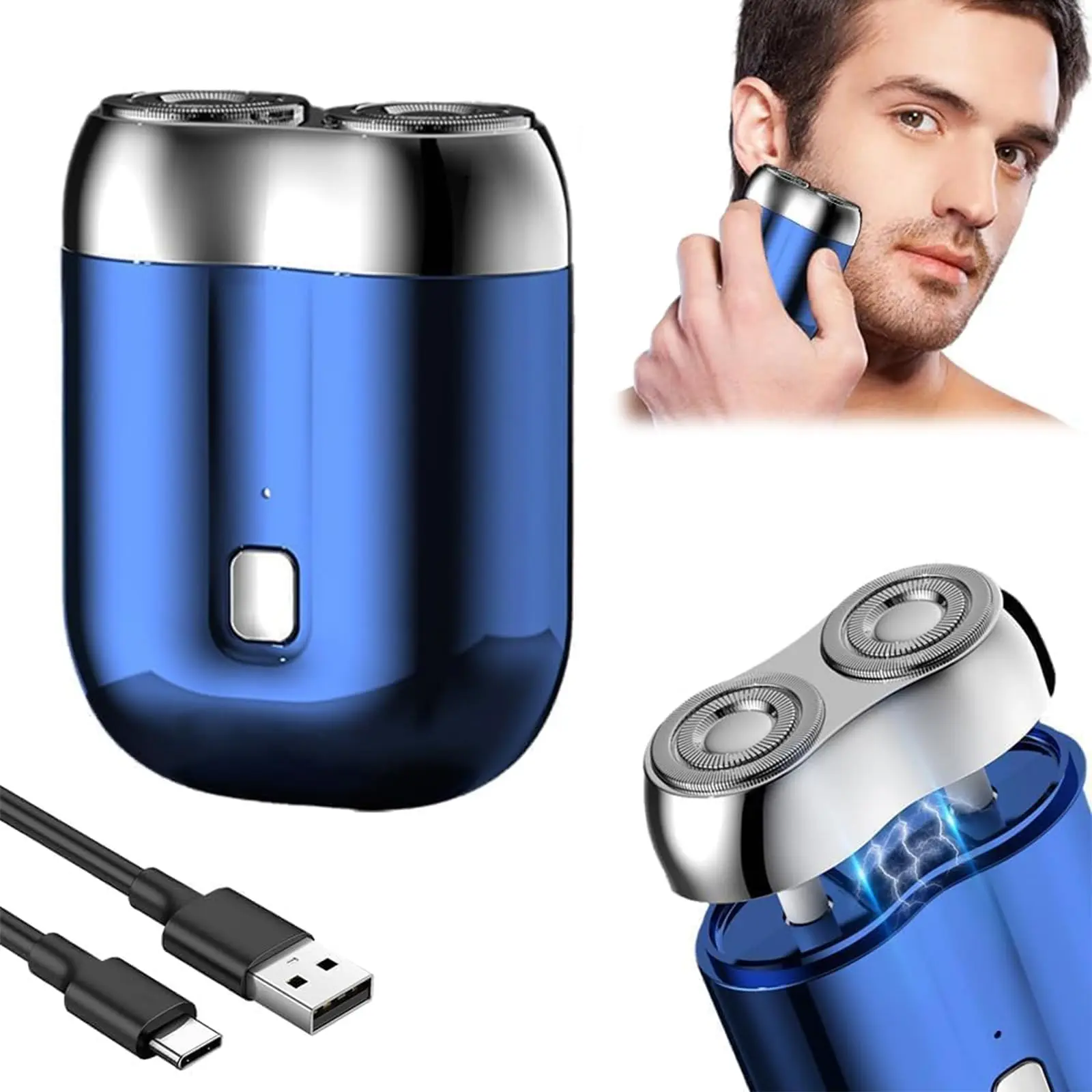 Portable Electric Shaver, USB Rechargeable Beard Trimmer, Wet and Dry Use Beard Shaver, Perfect Gift for Men, Ideal for Home, Office, Car, Business Travel, Hair Cutting Machines, Shaving Products Clipper Razor