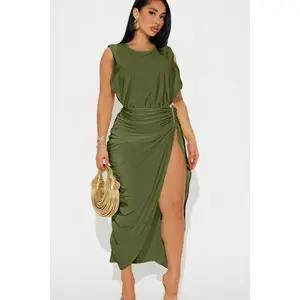 Spice It Up Midi Dress - Olive