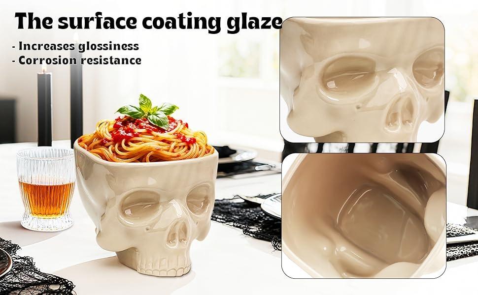 Food-grade Skull-shaped Ceramic Bowl for Cereal Pasta Ice Cream Gothic Tabletop Decoration SEO Words Bottles Organiser Food-grade Skull-shaped Ceramic Bowl for Cereal Pasta Ice Cream Gothic Tabletop Decoration SEO Words Bottles Organiser