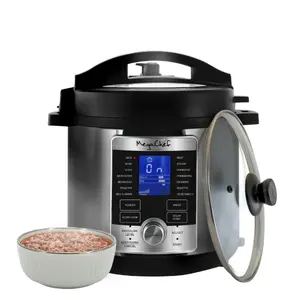 Megachef 6 Quart Stainless Steel Electric Digital Pressure Cooker with Lid