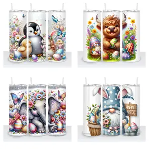 Easter (2025) Choice - 20oz Tumbler Reusable Plastic Straw Plastic Lid - 1 tumbler - Bottle Drinkware