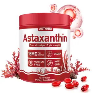 Premium Astaxanthin 15mg  | Microalgae Extract | Natural Eye Antioxidant Supplement (90 Softgels) Summervibes