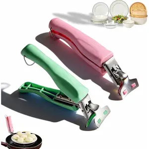 2-Pack Hot Bowl Gripper,  Heat Resistant Tongs with Spring- Handles, Non-Slip Plate Lifter for Microwave, Oven, Air Fryer- Safe Handling for Hot Dishes, Bowls & Containers (Green,)