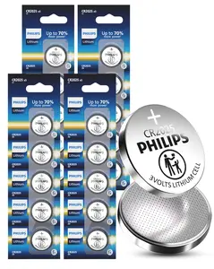 Philips CR2025 Battery, 3V Lithium Coin Cell for Key Fob, Watch, Remote, Thermometer — 10-Year Shelf Life, Child-Resistant Packaging