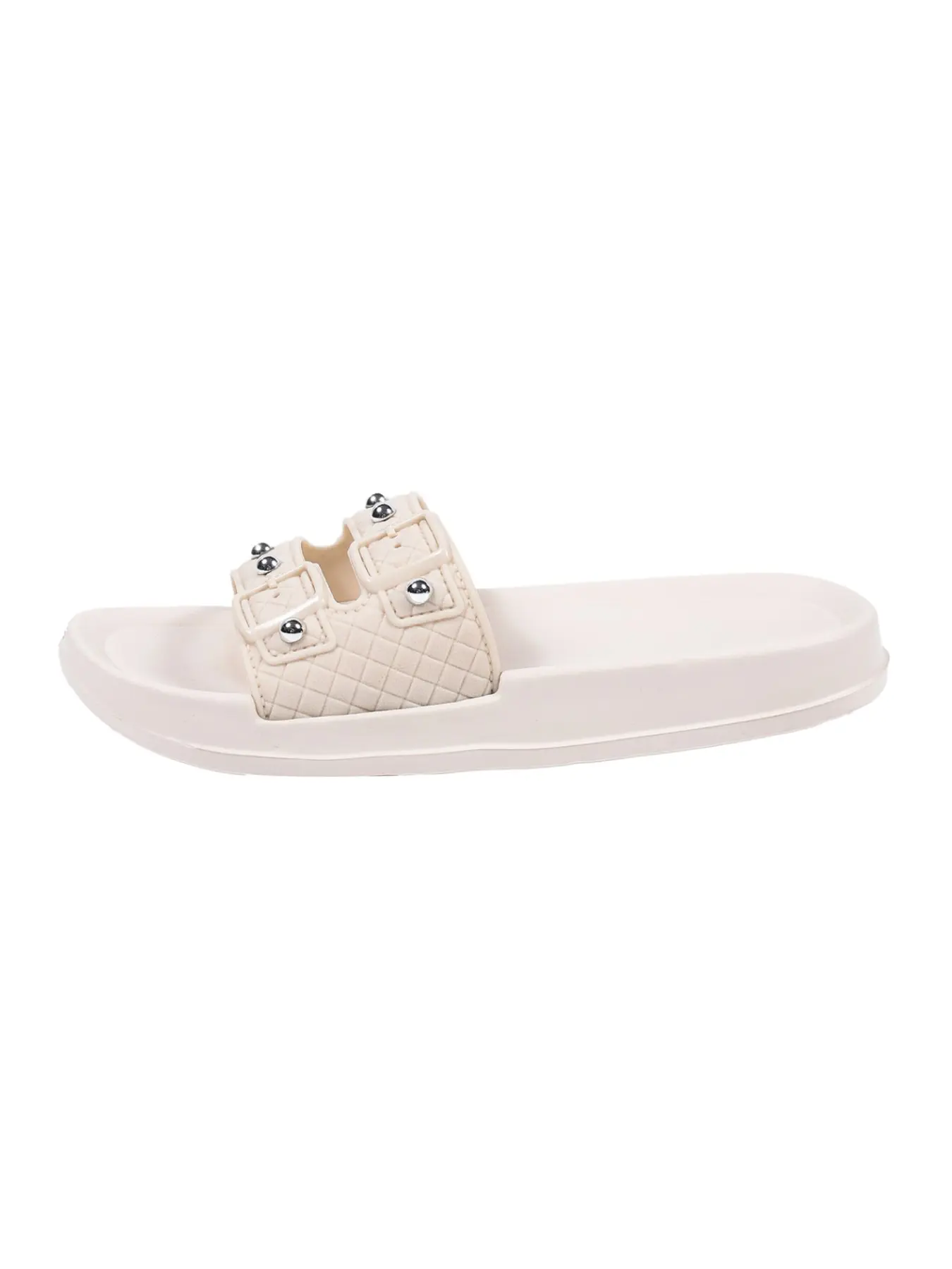 Summer Rhombus Quilted Women's Sandals, Metal Rivet Dual Buckle Thick Sole, Cool Casual Versatile Daily Wear, and Options