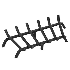 VEVOR Fireplace Log Grate, 27 inch Heavy Duty Fireplace Grate with 6 Support Legs, 3/4'' Solid Powder-coated Steel Bars, Log Firewood Burning Rack Holder for Indoor and Outdoor Fireplace
