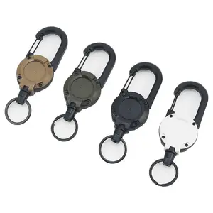 Retractable Keychain Heavy Duty Multitool Carabiner Badge Holder 58cm Stainless Steel Cord for Men Women Easy Use Lightweight Design-MM