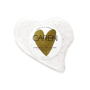 Caren Shower Soap Sponge | Loved | White Heart