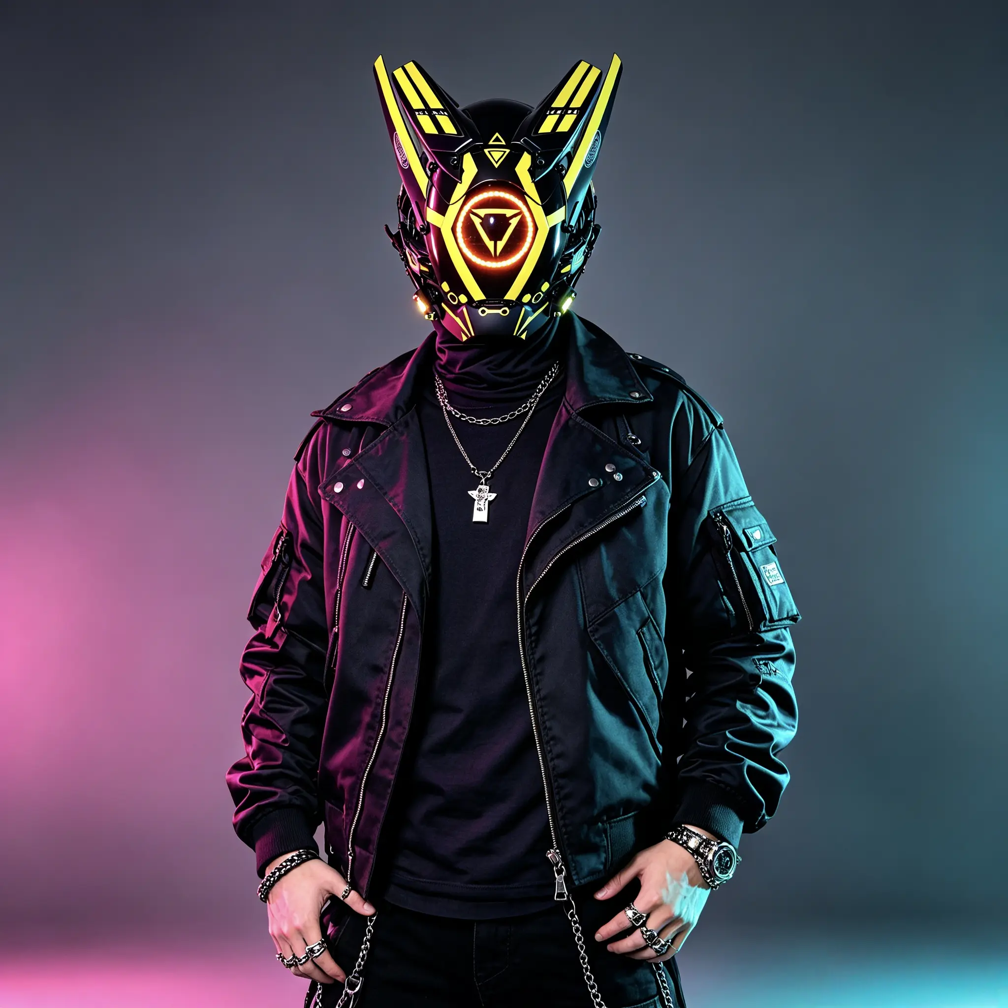COSTRIBE CyberPunk LED Techwear Helmet - Lightweight Rechargeable Tech Accessory - Masks & Accessories for Rave Festival, Halloween Cosplay