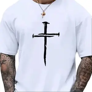Compatible for DIY Iron-On Transfer Sheets - Cross Nail Decal with Vinyl Heat Press Decal Suitable for T-Shirts, Jeans, Hats, Backpacks, Pillows - Application No-Sew Decoration