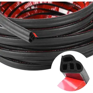 Weather Stripping Self Adhesive 53Ft Double Layer L Shape Automotive Soundproofing Weatherstrip Adhesive Universal  Door Rubber Seal Strips with Adhesive Backing for  RV  Doors Window