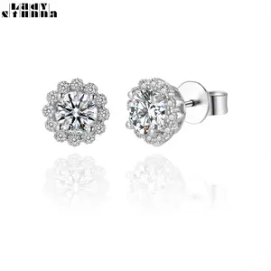 STUNNA LADY Moissanite Earrings for Women, Secret Garden 2CT Moissanite Stud Earrings for Women, Earrings Hypoallergenic Earrings for Women 925 Sterling Silver Earrings for Women with Certificate of Authenticity