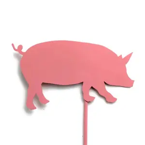 Pig or Hog Metal Garden Stake 21 Inches Tall