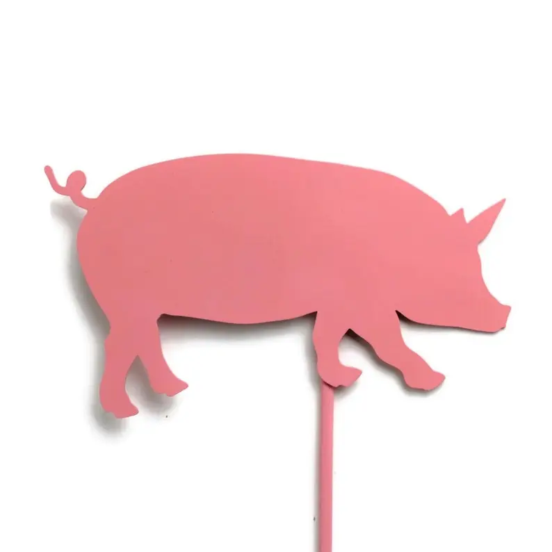 Pig or Hog Metal Garden Stake 21 Inches Tall
