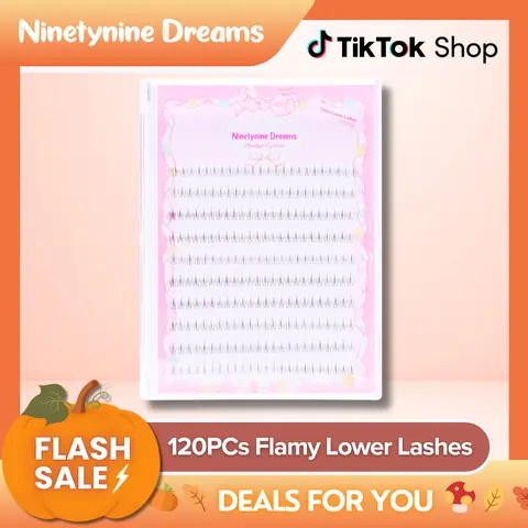 Ninetynine Dreams 120PCs Flamy Lower Lashes | C Curl Ultra-Thin Band Lightweight 6–7mm Soft Natural Daily Comfortable Bottom Lashes — Beginner Friendly Makeup Essential DIY Bottom False Eyelashes For Everyday Natural Makeup