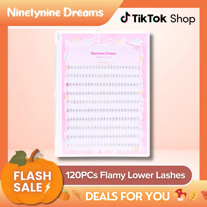 Ninetynine Dreams 120PCs Flamy Lower Lashes | C Curl Ultra-Thin Band Lightweight 6–7mm Soft Natural Daily Comfortable Bottom Lashes — Beginner Friendly Makeup Essential DIY Bottom False Eyelashes For Everyday Natural Makeup