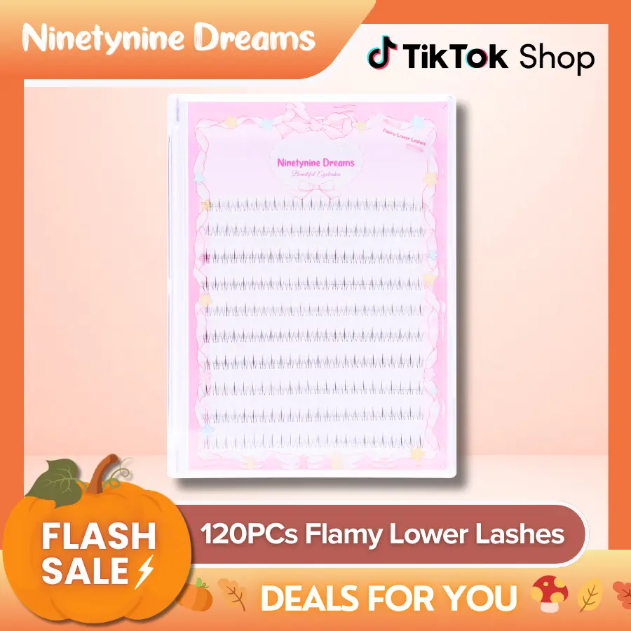 Ninetynine Dreams 120PCs Flamy Lower Lashes | C Curl Ultra-Thin Band Lightweight 6–7mm Soft Natural Daily Comfortable Bottom Lashes — Beginner Friendly Makeup Essential DIY Bottom False Eyelashes For Everyday Natural Makeup
