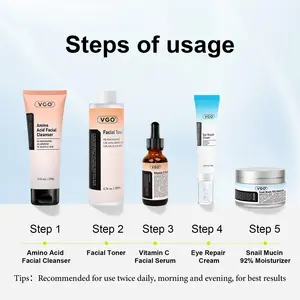 VGO Skincare Five-step Routine Daily care Repair Moisturizing Improving skin condition- A