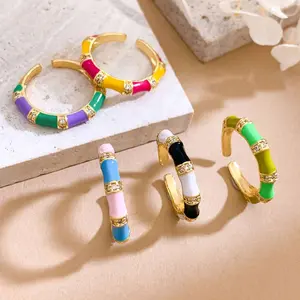Ivory Élan Bamboo Joint Enamel Ring,