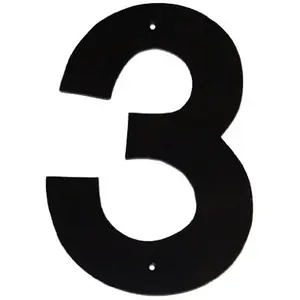 212 MAIN Handcrafted Aluminium Metal Home ID Decor Sign - 8 in., Helvetica Modern Font, Individual House Number 3