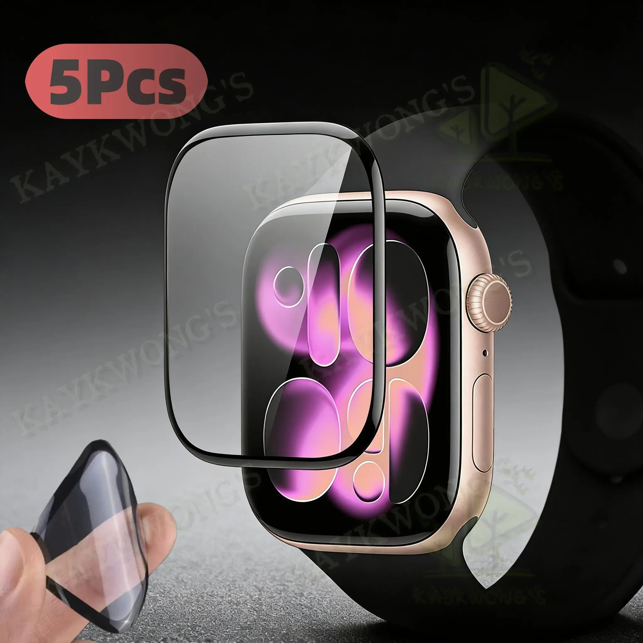 KAYKWONG'S 5-Pack TPU Screen Protector Film for iWatch Se/series 4/5/6/7/8/9/10/11, Curved Display Protection, Anti-Fingerprint & Scratch Resistant Design
