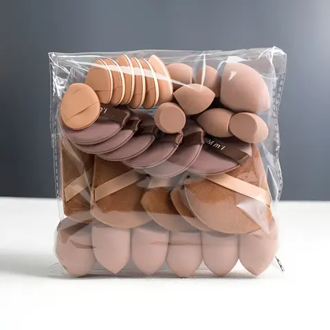 Full Set Makeup Sponges & Puffs Combo, Multi-Texture (velvet & Skin-Friendly) Blending Setting Tools, Makeup Blender, Vegan Cruelty-Free Beauty Tools