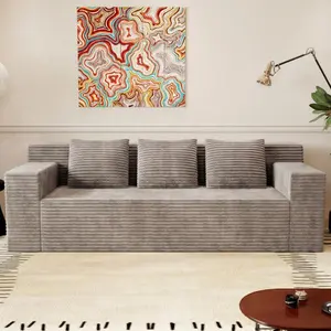 71" 3 Setaser Sofa, Corduroy Fabric, Deep Seat Couches, Comfy Loveseat Sofa, No Assembly, 1pcs for Living room, Bedroom, Conference room, Apartment Fluffy Sofa