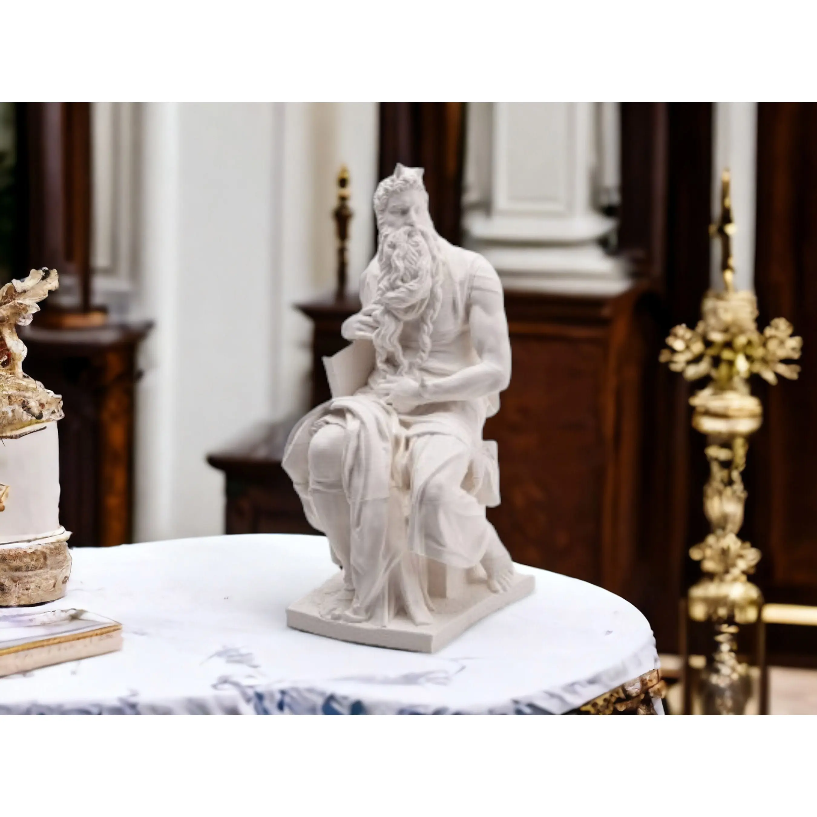 Michelangelo Moses Statue - 3D Printed Italian Renaissance Figurine - Art & Museum Reproduction Decor
