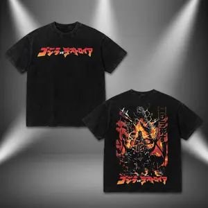 Vintage Acid Wash Godzilla vs. Destoroyah Graphic T-Shirt | Retro Kaiju Monster Battle Bootleg Tee | Japanese Logo Front & Epic Movie Scene Back Print | Oversized Heavyweight Streetwear Men Women Y2K Apparel