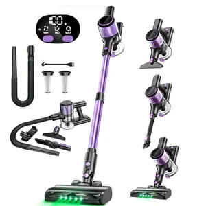 USA Local Stock Cordless Stick Vacuum Cleaner 10-in-1 Super Suction Lightweight Green LED Anti-Tangle Brush Dryer Vacuum Battery