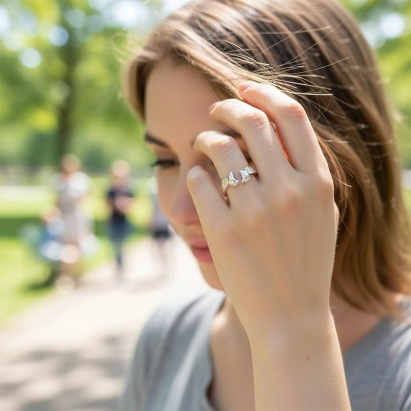 SGGUI Adjustable Angel Wing Loss Son/Daughter Mommy of an Angel Memorial Jewelry Sympathy Gift for Women Mom