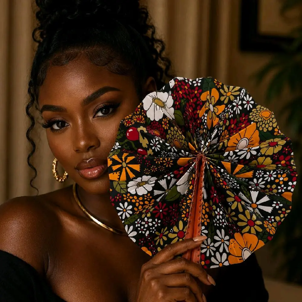 Ankara Print African Fabric Hand Fan – Handmade