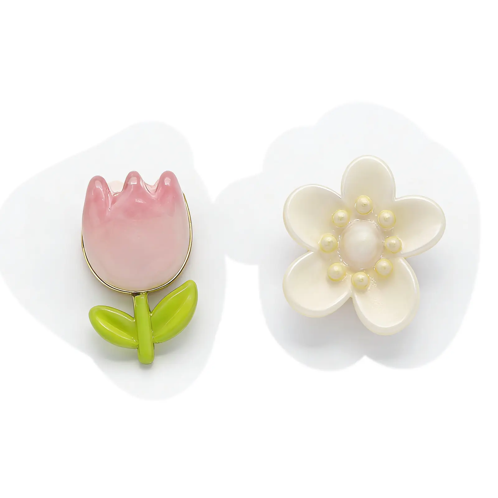 Tulip Flower Earrings - PinkHhite