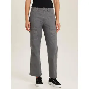 Women’s Tapered Utility Pants with Stretch Twill Fabric and Comfortable Straight Fit