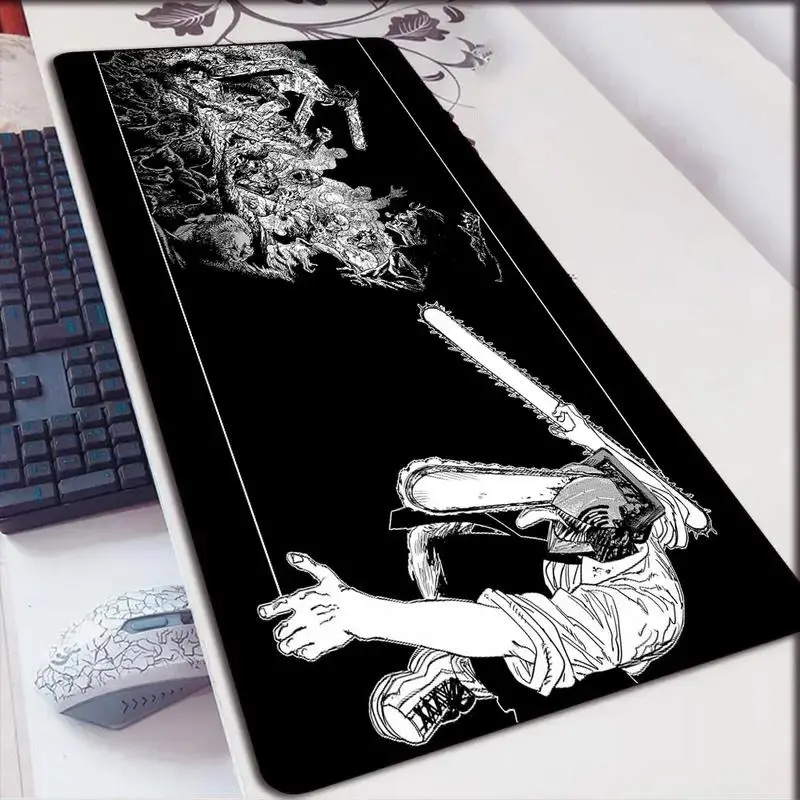 Chainsaw Man Denji Anime Mouse Pad – Black Manga Extended Gaming Desk Mat