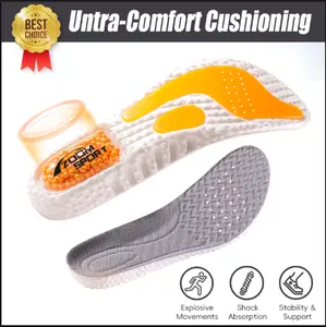 Sports & Work Insoles for Men & Women - Plantar Fasciitis  Arch Support Orthotics for Work, Running, Sports & All-Day Wear - Relieve Heel Pain, Flat Feet, High Arch - Memory Foam Cushioning with Shock Absorption for Enhanced Comfort & Performance