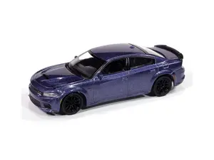 2023 Dodge Charger Swinger R/T Scat Pack – Plum Crazy (Premium 2024 Release 3) Diecast 1:64 Scale Model - Auto World AWSP181B