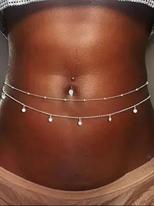 Women's Elegant Double Layer Waist Chain, Fashion Body Jewelry for Party, Daily Clothing Decor, Trendy All-match & Exquisite Jewelry for Birthday Gift