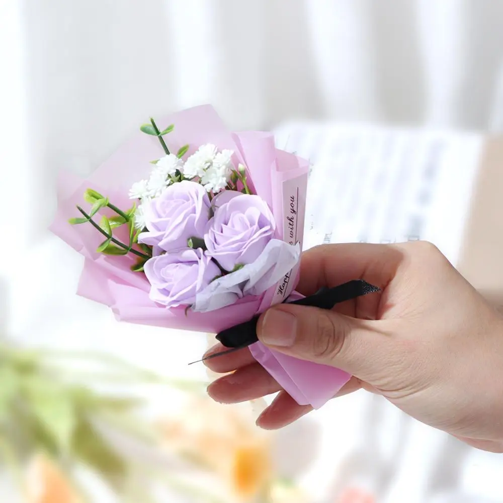 Cruel Fall Artificial Flower Bouquet for Room Decor, Creative DIY Spring Mini Soap Rose Bouquet, Creative Flower Arrangement for Home Wedding Decor, G