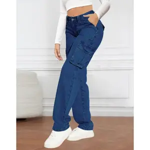 2025 Vintage Classic Mid-Rise Practical and Fashionable Multi-Pocket Work Jeans with Personalized Style for Women’s Casual Straight-Leg Pants