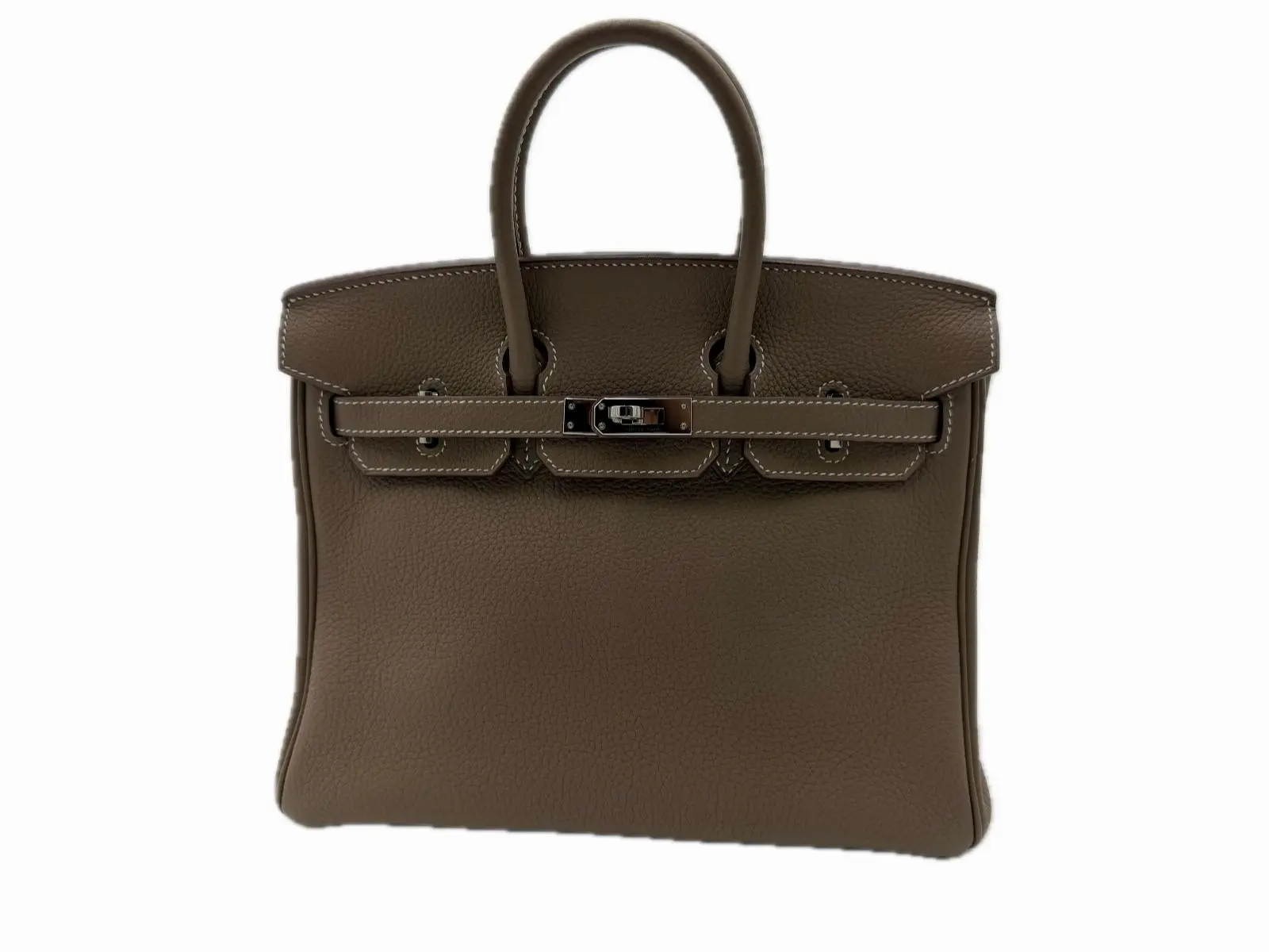 Pre-owned HERMÈS Togo Leather Tote Bags 25cm Birkin Etoupe Palladium Hardware Silver 6 2600038784699