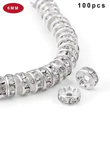 100 Pieces Padding Beads 6mm Czech Crystal, Loose Beads for Bracelet Making, DIY Jewelry Supplies, Wholesale Bulk Pack