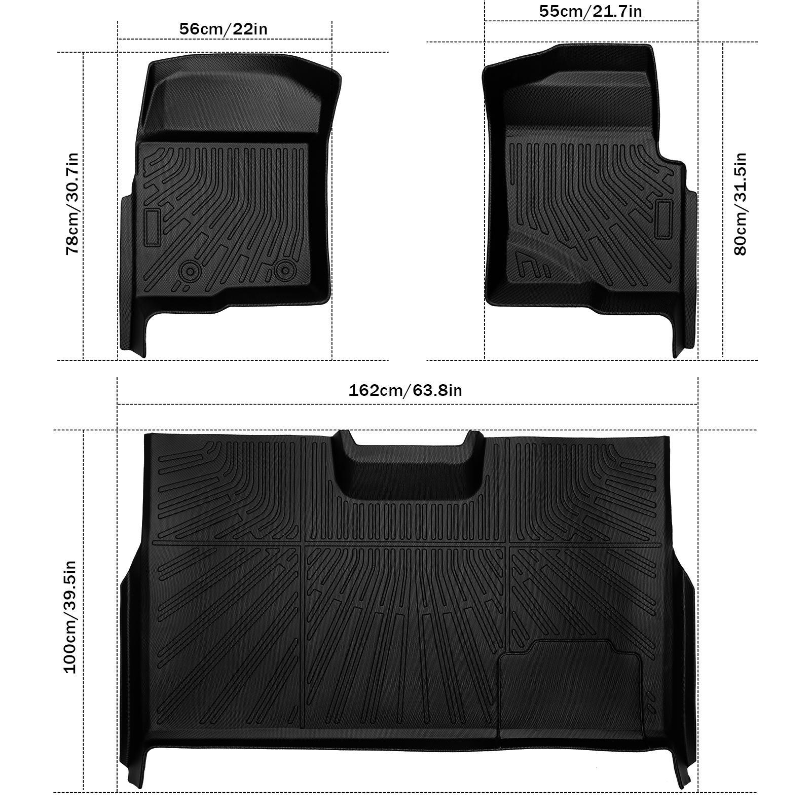 Floor Mats TEP Fits for Ford F-150 2010-2014 All-Weather Automotive Floor Mats Waterproof Heavy Duty Car Mats Flexible Floor Liners 3pcs
