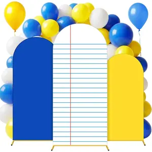3 Packs Back to School Backdrop Decorations Stretchy Arch Backdrop Cover Set Spandex Arch Stand for Birthday Photography Cosplay Indoor Supplies(6Ft 6.6Ft 7.2Ft)