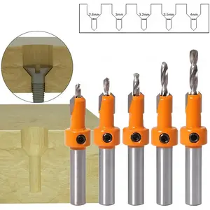 8mm Shank Woodworking Countersink Drill Bit Set, HSS Woodworking Countersink Milling Cutter Drill Set, Power Tool Accessories for Woodworking, Drill Bits Set