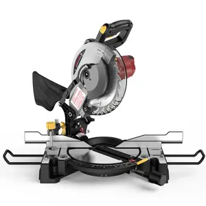 10-inch Compound Miter Saw, 5000RPM, 15 Amp, Single Bevel 0-45° with Extension Table, 36T Blade, Power Saw for Metal, Plastic, Wood, Laminates Summervibes