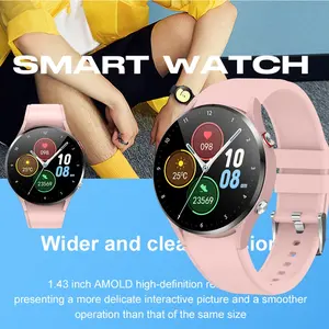 Amoled Smart Watch for Women with Step Counting Fitness Tracker Watches Blood Pressure /Heart Rate/Sleep/Blood Oxygen Monitor Waterproof Smart Watch IP68 Bluetooth Calling/Answer Smartwatch for Android Phones iphone