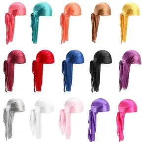 Premium Silky Satin Durag Men's Cap Hat Doo Rag Biker Smooth Head Wrap