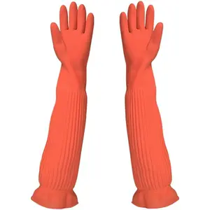 Household Arms Length Rubber Latex Cleaning Long Glove Reusable Kitchen Natural Rubber Living Wash Gloves